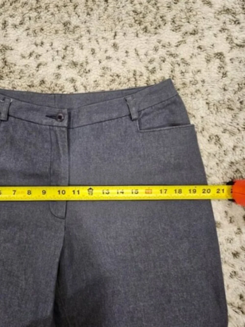 Lilly Pulitzer SZ 12 Blue Flat Front Stretch Straight Leg Ankle Pants Trousers
